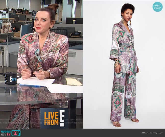 Zara Paisley Print Blazer-Style Dress worn by Melanie Bromley on E! News