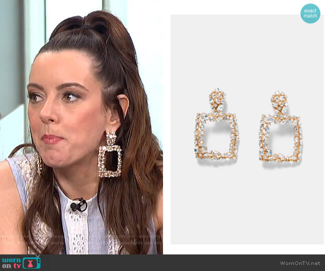 Zara Rectangular Earrings worn by Melanie Bromley on E! News
