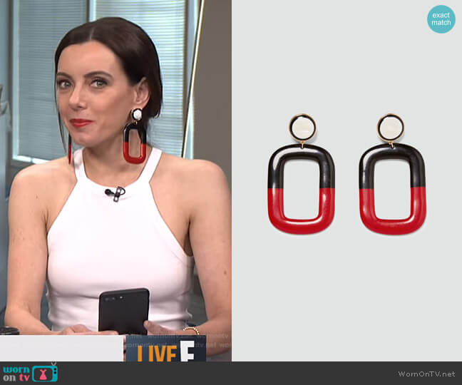 Zara Square Dangle Earrings worn by Melanie Bromley on E! News
