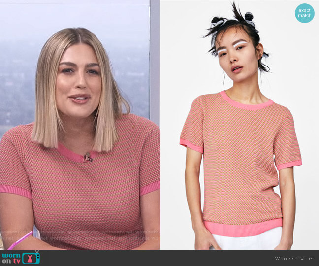 Zara Structured Sweater worn by Carissa Loethen Culiner on E! News
