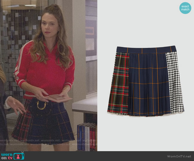 Zara Check Mini Skirt worn by Liza Miller (Sutton Foster) on Younger