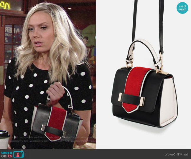 Zara Contrast Mini City Bag worn by Abby Newman (Melissa Ordway) on The Young and the Restless