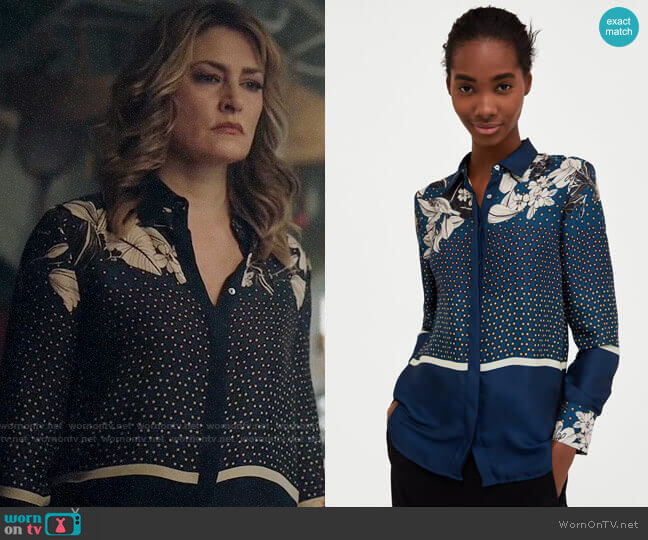 Zara Floral and Polka Dot Shirt worn by Alice Cooper (Mädchen Amick) on Riverdale