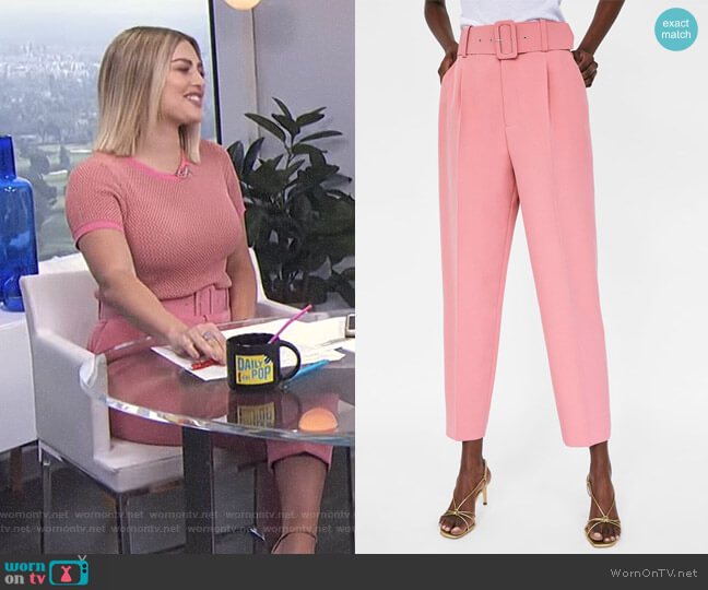 Zara Pants with Belt worn by Carissa Loethen Culiner on E! News