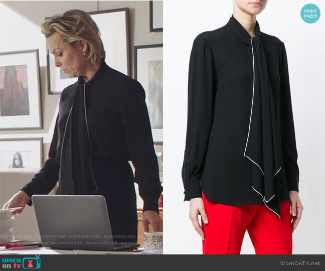 Alexander McQueen Tie-Neck Blouse worn by Jacqueline (Melora Hardin) on The Bold Type