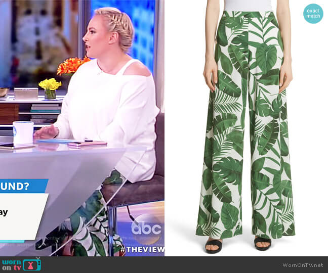 Alice + Olivia Athena Print Wide Leg Pants worn by Meghan McCain on The View
