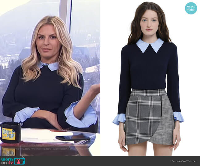 Alice + Olivia Aster Ruffle Cuff Sweater worn by Morgan Stewart on E! News