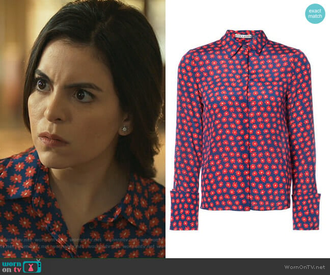 Alice + Olivia Daisy Print Shirt worn by Isabela Vargas (Idalia Valles) on Queen of the South