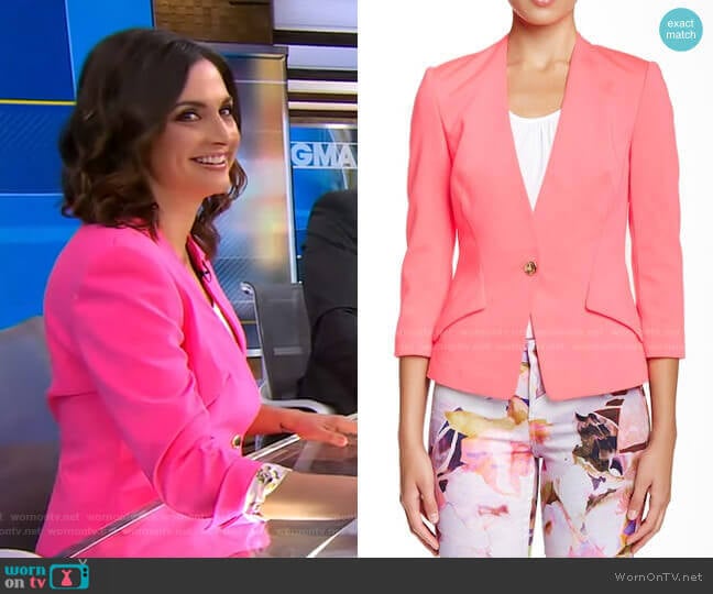 Ted Baker Alisya Ponte Knit Jacket worn by Paula Faris on Good Morning America