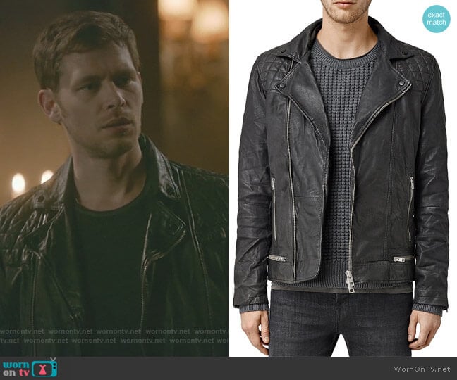 All Saints Conroy Leather Biker Jacket worn by Klaus Mikaelson (Joseph Morgan) on The Originals