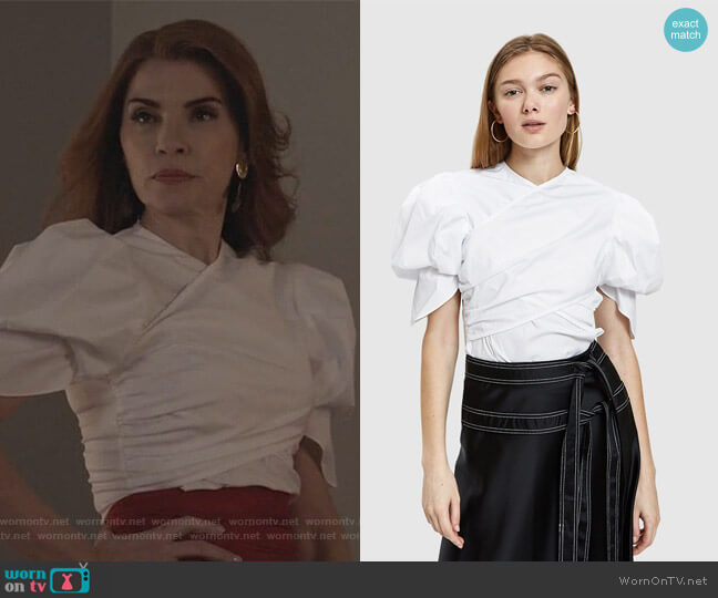 Beaufille Estela Puff Sleeve Blouse worn by Kitty Montgomery (Julianna Margulies) on Dietland