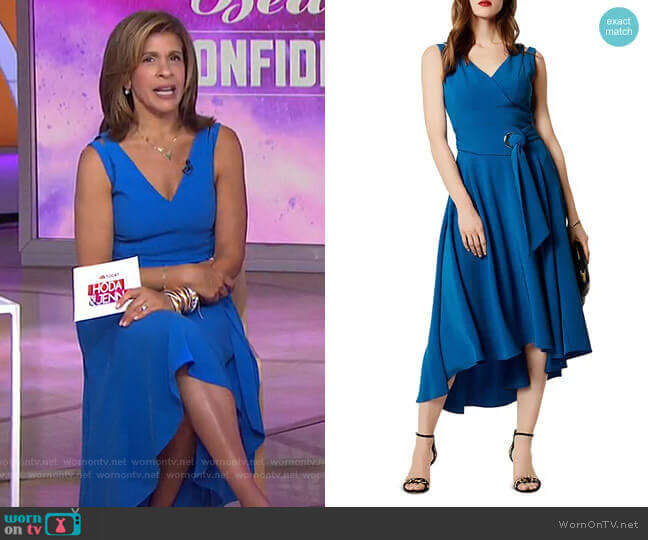 Karen Millen Belted High/Low Midi Dress worn by Hoda Kotb on Today