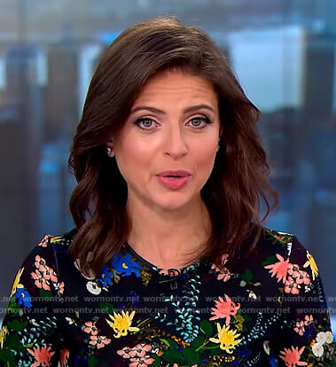 Bianna’s black floral short sleeve dress on CBS This Morning
