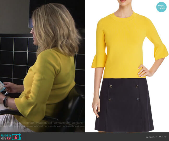 Boss Fenella Bell-Sleeve Top worn by Sara Haines on Good Morning America