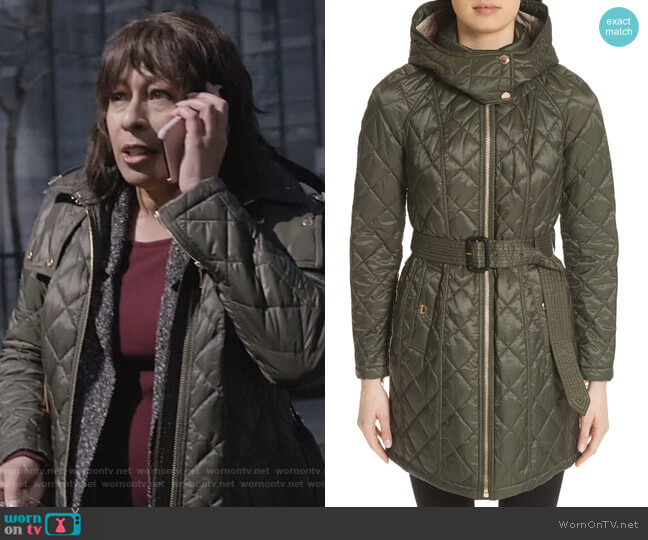Burberry Baughton Quilted Coat worn by Julia (Tamara Tunie) on Dietland