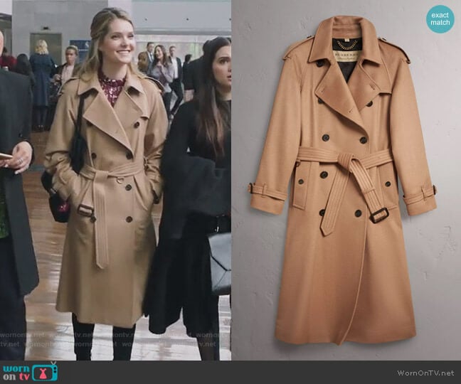 Burberry Cashmere Trench Coat worn by Sutton (Meghann Fahy) on The Bold Type
