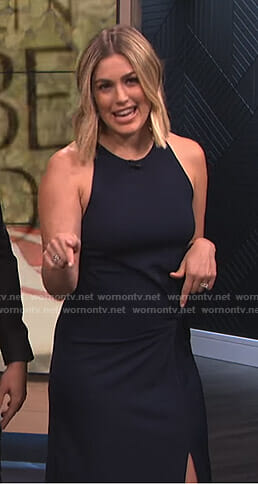 Carissa’s navy twist front dress on E! News