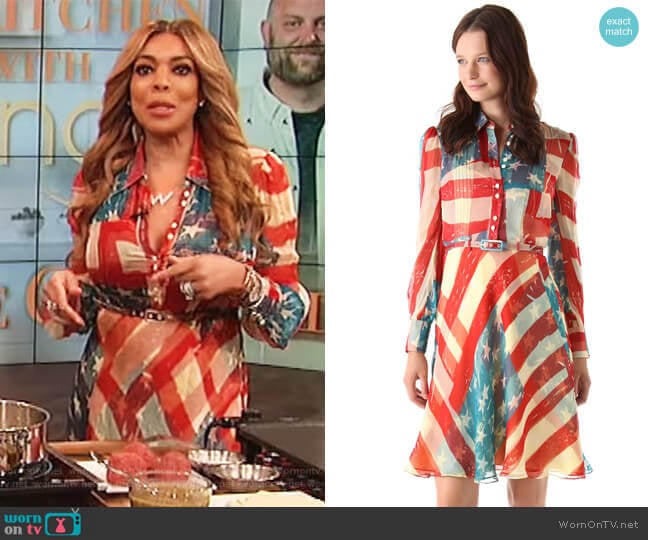 Catherine Malandrino Flag Dress worn by Wendy Williams on The Wendy Williams Show