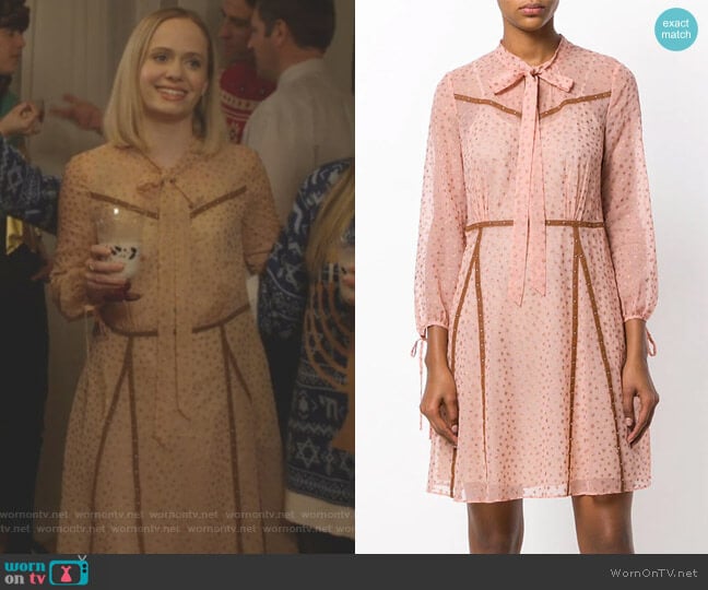 Coach Star Print Georgette Dress worn by Caitlin Miller (Tessa Albertson) on Younger