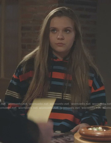 Daphne’s black striped hoodie on Nashville
