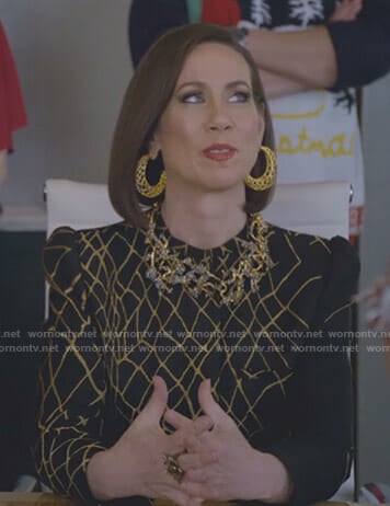 Diana’s black and gold jacket on Younger