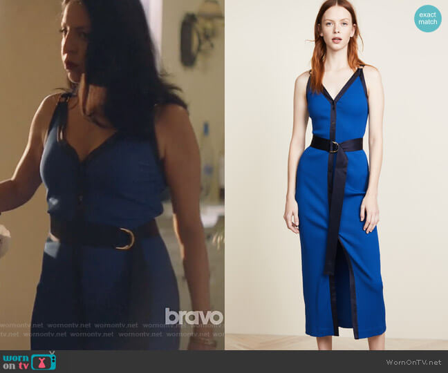 Diane von Furstenberg Ribbed Jersey Maxi Dress worn by Camila Vargas (Veronica Falcón) on Queen of the South