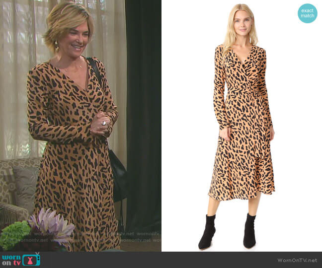 Diane von Furstenberg Woven Wrap Dress worn by Eve Donovan (Kassie DePaiva) on Days of our Lives