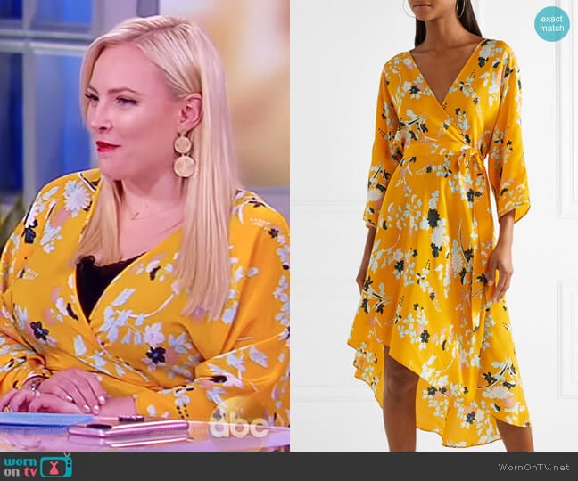 Diane von Furstenberg Eloise floral-print silk wrap dress worn by Meghan McCain on The View
