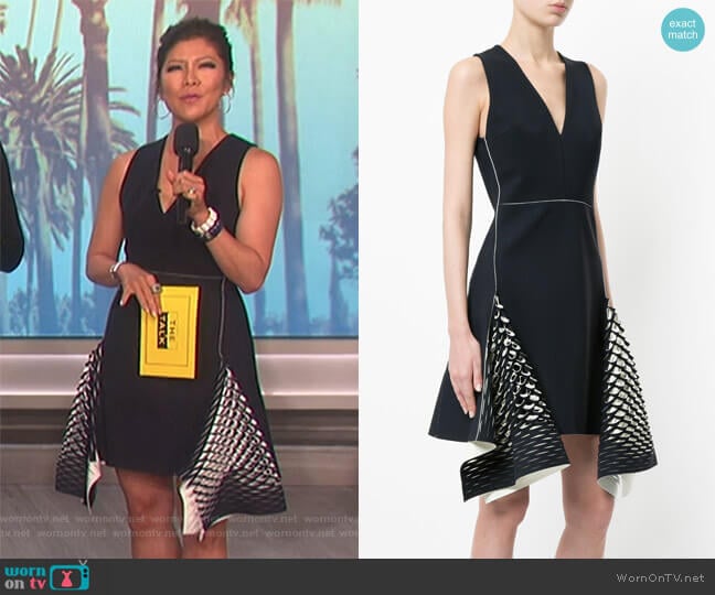 Dion Lee bias perforated mini dress worn by Julie Chen on The Talk