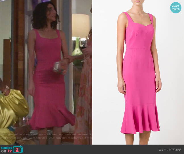 Dolce & Gabbana Peplum Hem Midi Dress worn by Delia (Necar Zadegan) on Girlfriends Guide to Divorce