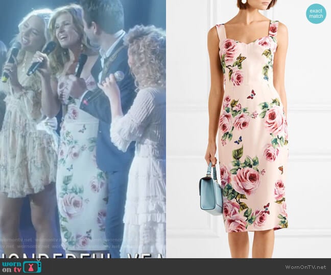 Dolce & Gabbana Floral-Print Cady Midi Dress worn by Rayna Jaymes (Connie Britton) on Nashville
