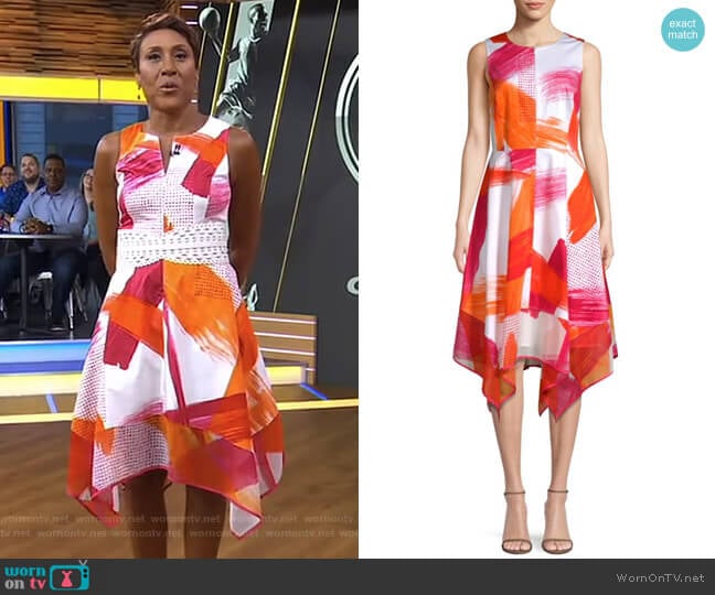 Donna Karan New York Crewneck Trapeze Dress worn by Robin Roberts on Good Morning America