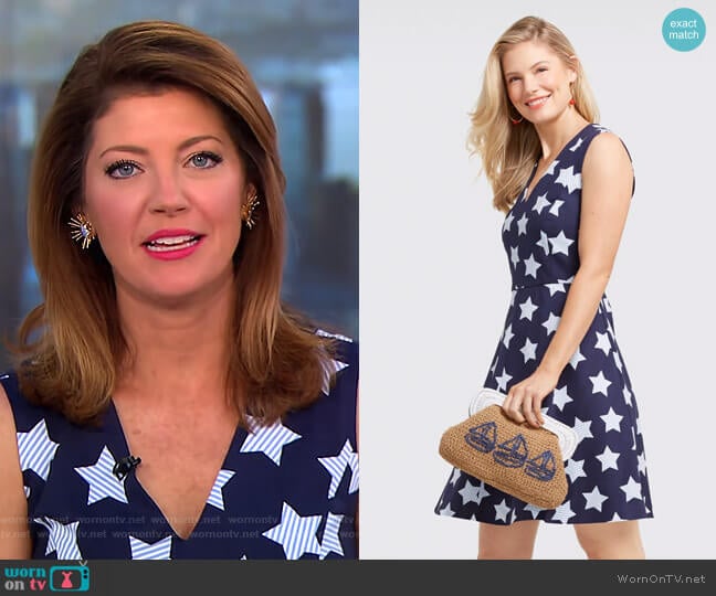 Draper James Oh My Stars Love Circle Dress worn by Norah O'Donnell on CBS Mornings