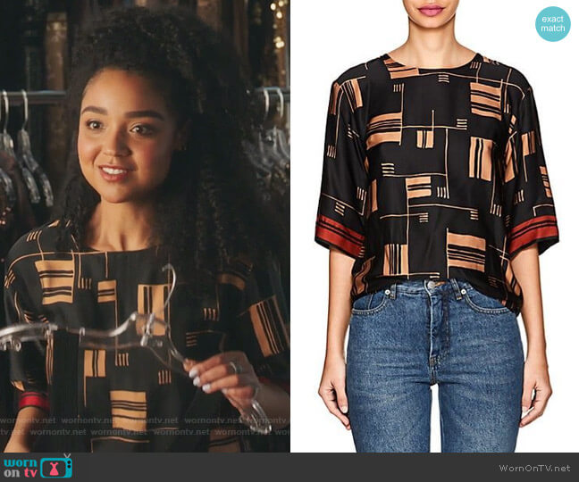 Dries Van Noten Congo Abstract-Pattern Crepe Shirt worn by Kat Edison (Aisha Dee) on The Bold Type