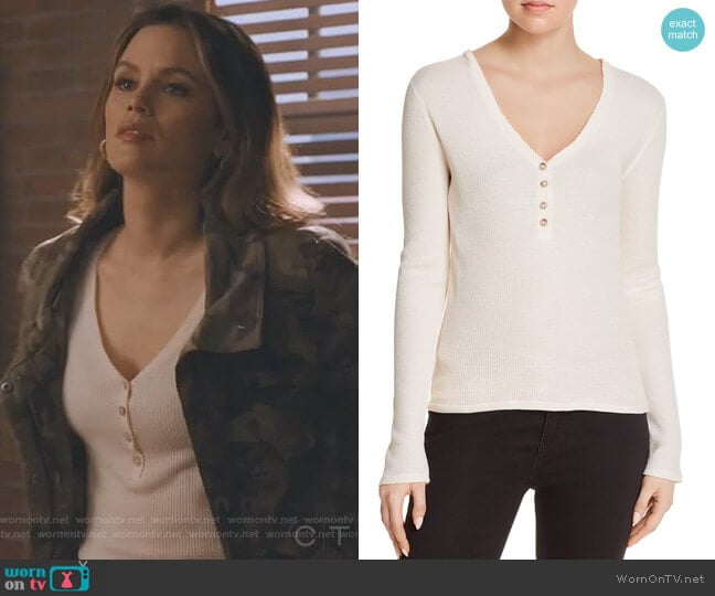 Elizabeth and James Ester Thermal Henley Top worn by Samantha Swift (Rachel Bilson) on Take Two
