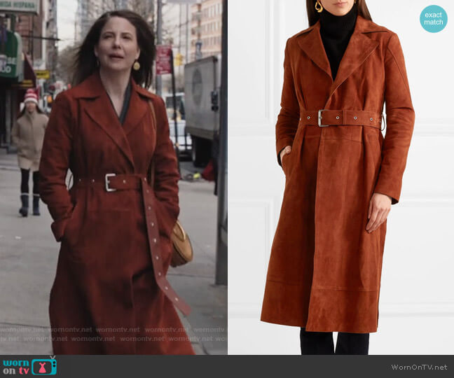 Elizabeth and James Jules belted suede coat