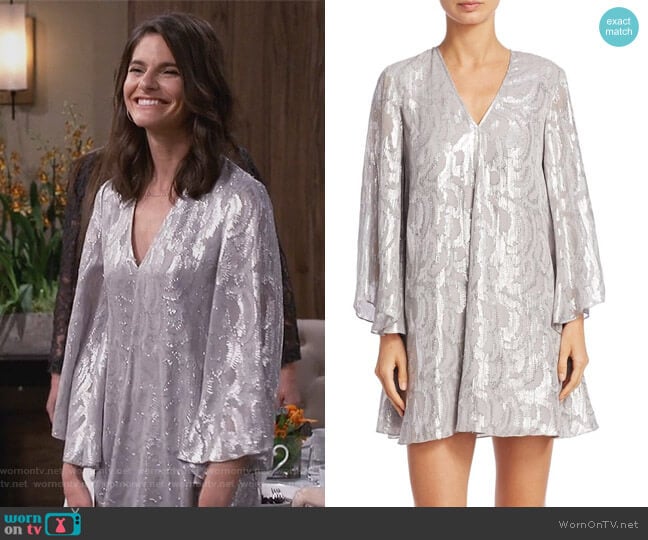 Elizabeth and James Silk Paloma Jacquard Tunic worn by Leslie Curry (Lindsey Kraft) on Living Biblically