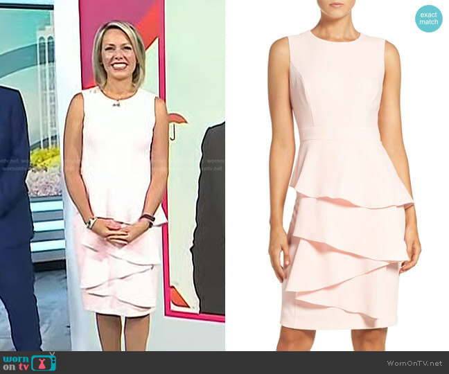 Eliza J Ella Cascade Crepe Sheath Dress worn by Dylan Dreyer on Today