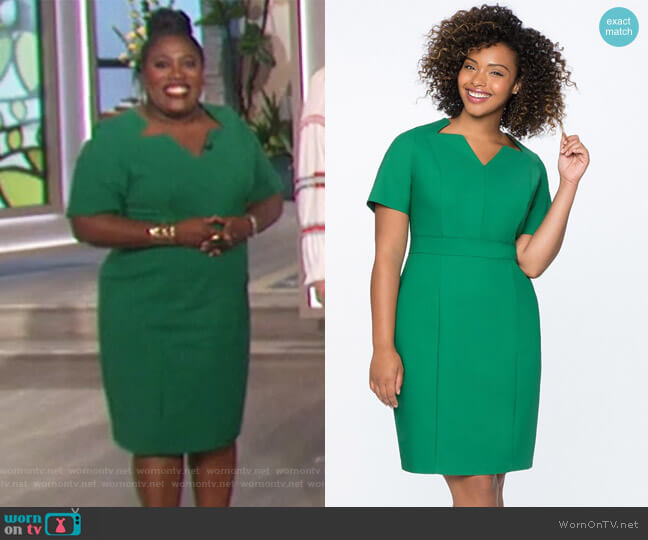 Eloquii Sheath Dress with Cut Out Neckline worn by Sheryl Underwood on The Talk