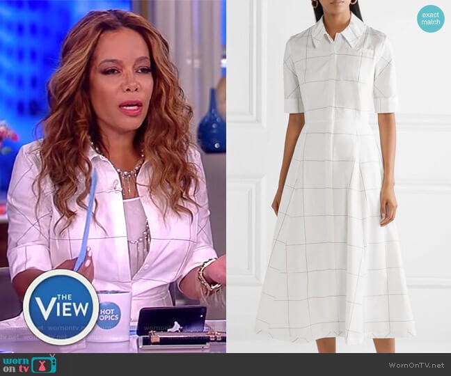 Emilia Wickstead Janis checked cotton-poplin dress worn by Sunny Hostin on The View