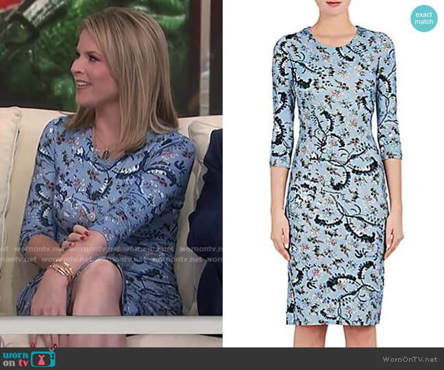 Erdem Floral-Print Jersey Dress worn by Jenna Bush Hager on Today