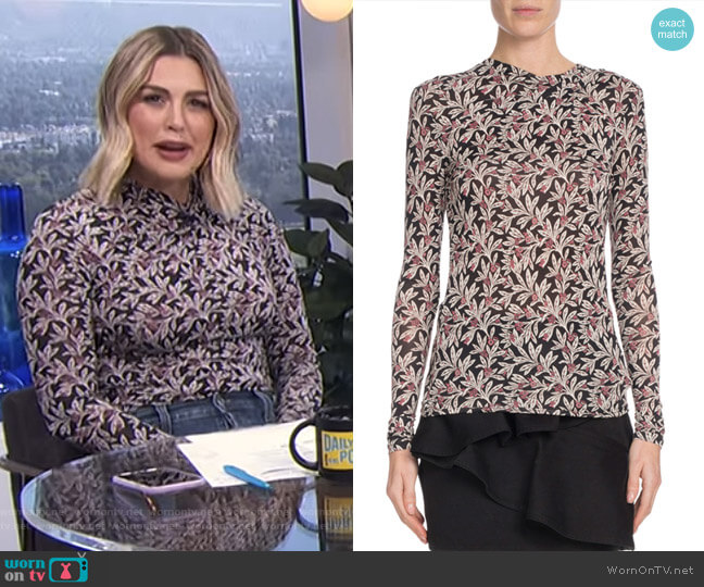 Etoile Isabel Marant Trend Floral-Print Long-Sleeve Top worn by Carissa Loethen Culiner on E! News