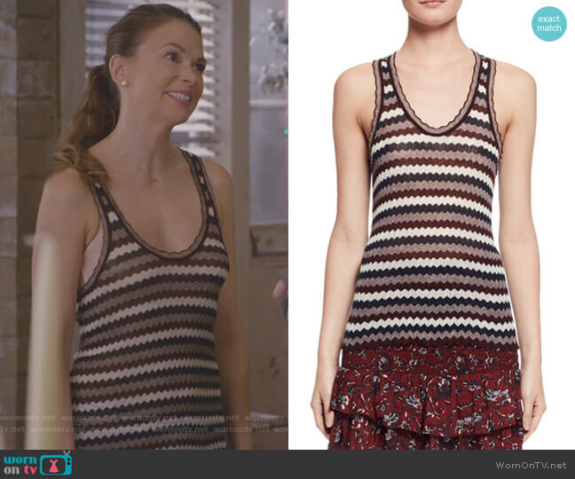 Etoile Isabel Marant Amory Zigzag Racerback Top worn by Liza Miller (Sutton Foster) on Younger