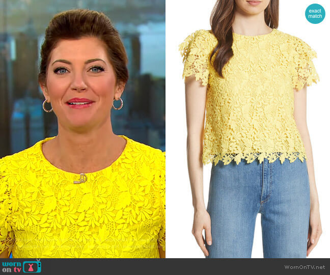 Alice + Olivia Franca Top worn by Norah O'Donnell on CBS Mornings