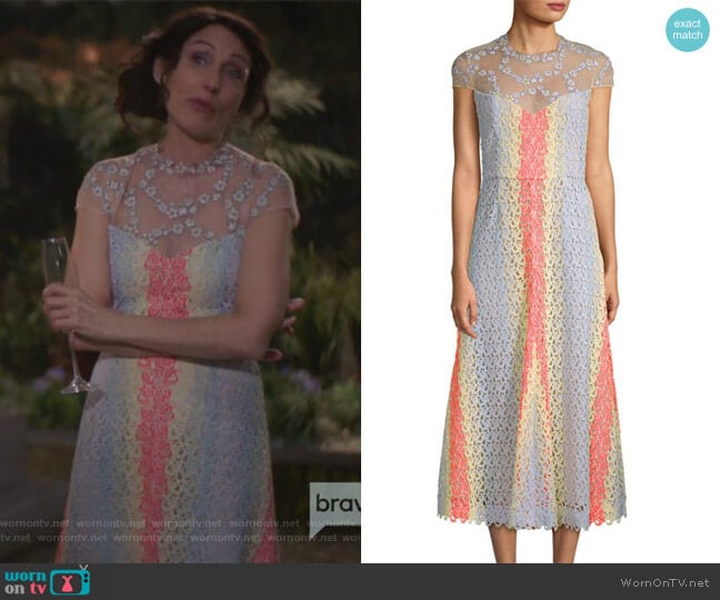 Gabriela Hearst Putman Lace Midi Dress worn by Abby McCarthy (Lisa Edelstein) on Girlfriends Guide to Divorce