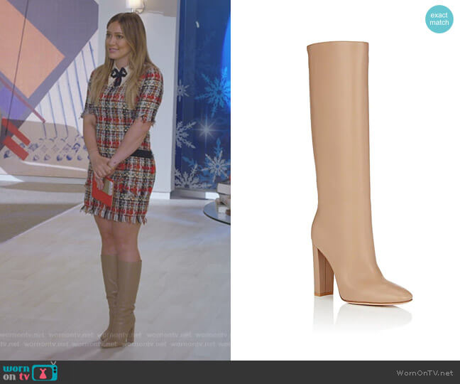 Gianvito Rossi Laura Leather Knee Boots worn by Kelsey Peters (Hilary Duff) on Younger
