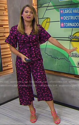 Ginger’s purple floral jumpsuit on Good Morning America