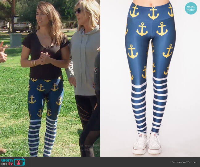 Gold Sheep Golden Anchor Leggings worn by Kelly Dodd on The Real Housewives of Orange County