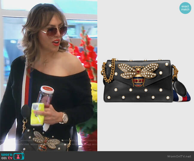 Gucci Broadway leather mini bag worn by Kelly Dodd on The Real Housewives of Orange County