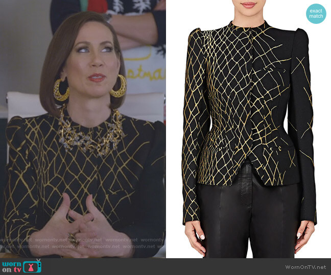 Haider Ackermann Jacquard Peplum Blazer worn by Diana Trout (Miriam Shor) on Younger